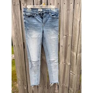 Kensie Jeans Ultimate High Rise Skinny Light Wash‎ Raw Hem Blue Denim Pants 4/27